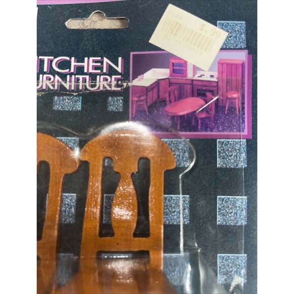 New Vintage Wood Mini Chair Miniature Furniture Dollhouse 2 Chairs - Picture 5 of 6